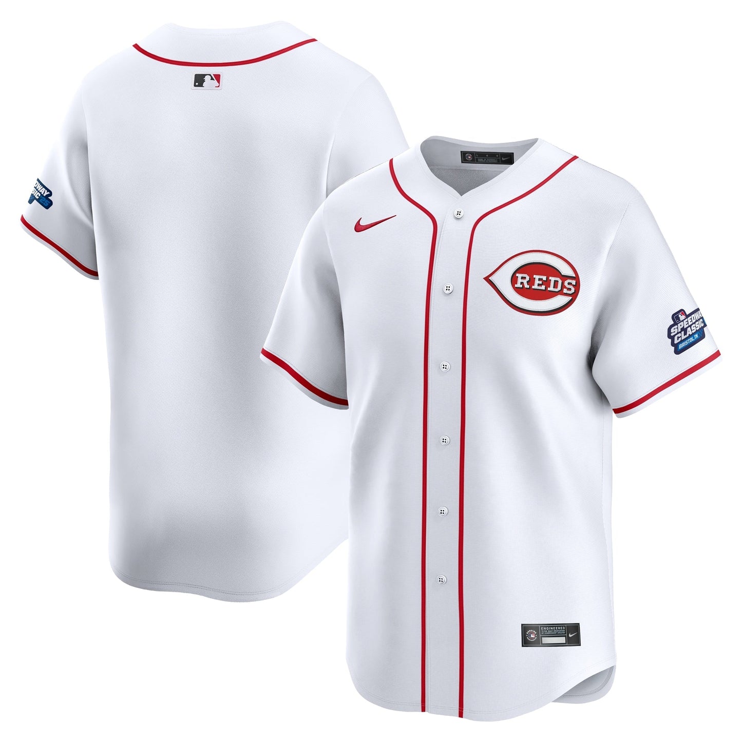 Men's Cincinnati Reds White 2025 Speedway Classic Home Jersey